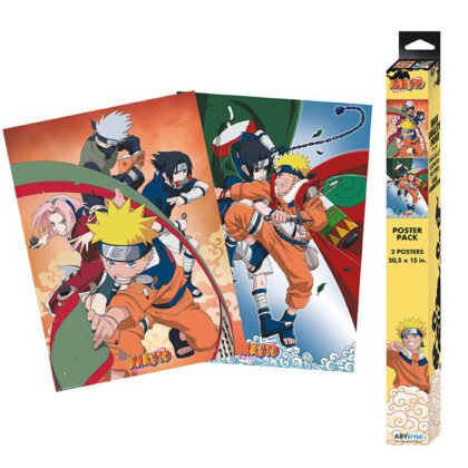 Set de 2 pósteres chibi Naruto Equipo 7