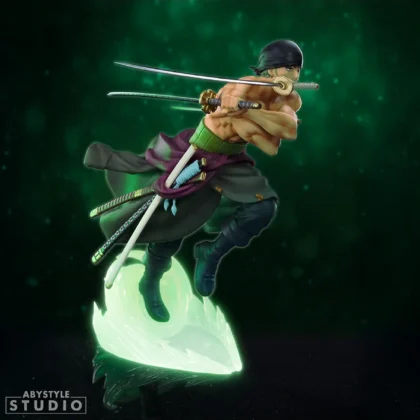 Figura Zoro One Piece de ABYstyle con peana que brilla en la oscuridad