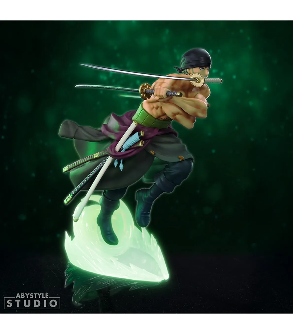 Figura Zoro One Piece de ABYstyle con peana que brilla en la oscuridad