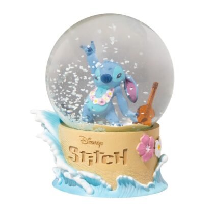 Bola de nieve Disney Stitch con ukelele y flores