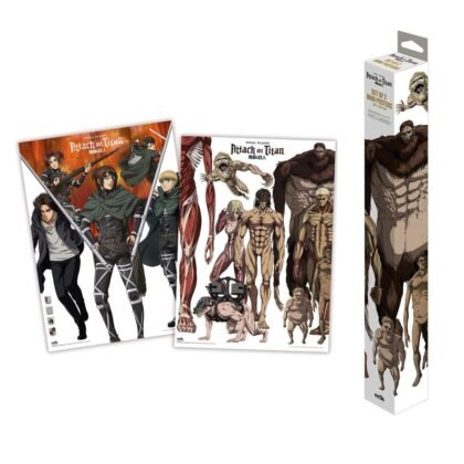 Minipósteres Attack on Titan: set oficial de 2 láminas de 38 × 52 cm