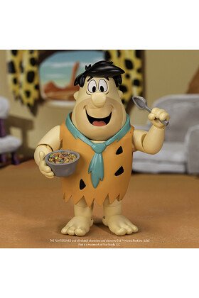 Pedro Picapiedra con tazón y cuchara Fruity Pebbles